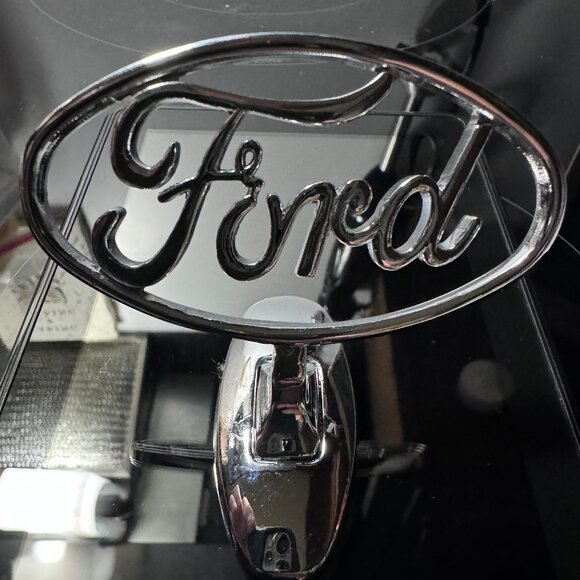 FORD Logo Metal Chrome Hood Ornament 3M Self Stick Aplication. - Picture 2 of 6